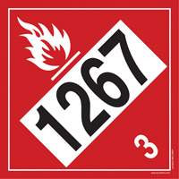 1267 Petroleum Crude Oil Flammable Liquid TDG Placard, Adhesive Vinyl Helyx Safety & Industrial Supplies