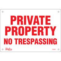 "Private Property" Sign, 7" x 10", Plastic, English Helyx Safety & Industrial Supplies