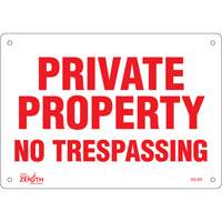 "Private Property" Sign, 7" x 10", Aluminum, English Helyx Safety & Industrial Supplies