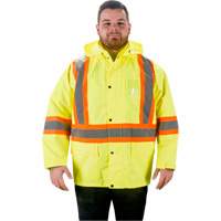 RZ1000 Rain Jacket, Polyester, Small, High Visibility Lime-Yellow Helyx Safety & Industrial Supplies