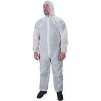 Hooded Coveralls, Medium, White, Polypropylene Helyx Safety & Industrial Supplies