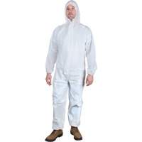 Hooded Coveralls, Medium, White, Microporous Helyx Safety & Industrial Supplies
