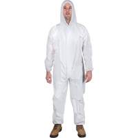 Hooded Coveralls, Medium, White, SMS Helyx Safety & Industrial Supplies