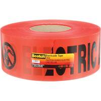 Ruban pour barri&egrave;res pour services publics souterrains Scotch, Anglais, 3" la x 1000' lo, 4 mils, Noir/rouge Helyx Safety & Industrial Supplies