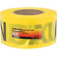 Ruban pour barri&egrave;res pour services publics souterrains Scotch, Anglais, 3" la x 1000' lo, 2 mils, Noir sur jaune Helyx Safety & Industrial Supplies
