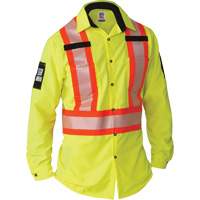 Chemise &agrave; manches longues haute visibilit&eacute; ind&eacute;chirable, Polyester, Petit, Jaune lime haute visibilit&eacute; Helyx Safety & Industrial Supplies