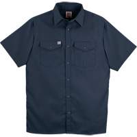 Chemise de travail &agrave; manches courtes en tissu crois&eacute; avec boutons-pression, Hommes, Petit, Bleu marine Helyx Safety & Industrial Supplies