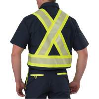 Chemise &agrave; manches courtes haute visibilit&eacute; r&eacute;sistant &agrave; la d&eacute;chirure, Polyester, Petit, Bleu marin Helyx Safety & Industrial Supplies