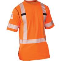 T-shirt &agrave; manches courtes haute visibilit&eacute; Polartec Power Grid, Polyester, Petit, Orange Helyx Safety & Industrial Supplies