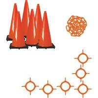 Ensemble de c&ocirc;nes de signalisation et chaînes, 28", Orange Helyx Safety & Industrial Supplies