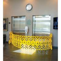 Portable Mobile Barrier, 40" H x 13' L, Yellow Helyx Safety & Industrial Supplies