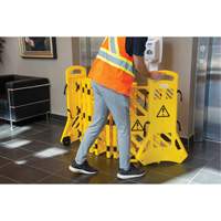 Portable Mobile Barrier, 40" H x 13' L, Yellow Helyx Safety & Industrial Supplies
