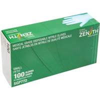 Gants jetables de calibre m&eacute;dical r&eacute;sistants &agrave; la perforation, Petit, Nitrile, 4,5 mils, Sans poudre, Bleu, Classe 2 Helyx Safety & Industrial Supplies