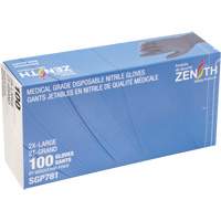 Puncture-Resistant Medical-Grade Disposable Gloves, 2X-Large, Nitrile, 5-mil, Powder-Free, Black, Class 2 Helyx Safety & Industrial Supplies