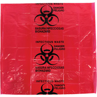 Dynamic Hazardous Waste Bags, Infectious Waste, 24" L x 24" W, 12 microns Helyx Safety & Industrial Supplies