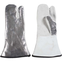 Mitaine &agrave; 3 doigts r&eacute;sistant &agrave; la chaleur, Aluminis&eacute;/Kevlar/Cuir, Taille unique, Prot&egrave;ge jusqu'&agrave; 650°F (343°C) Helyx Safety & Industrial Supplies