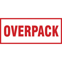 "Overpack" Handling Labels, 6" L x 2-1/2" W, Red on White Helyx Safety & Industrial Supplies