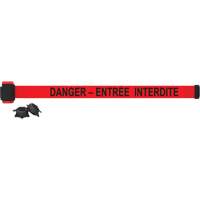 Wall Mount Barrier, Plastic, Magnetic Mount, 7', Red Tape Helyx Safety & Industrial Supplies