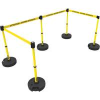 Plus Barrier Post Set, Plastic, 42" H, Yellow Tape, 15' Tape Length Helyx Safety & Industrial Supplies