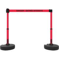 Plus Barrier Post Set, Plastic, 42" H, Red Tape, 15' Tape Length Helyx Safety & Industrial Supplies