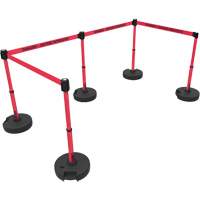 Plus Barrier Post Set, Plastic, 42" H, Red Tape, 15' Tape Length Helyx Safety & Industrial Supplies
