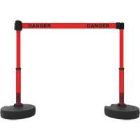 Plus Barrier Post Set, Plastic, 42" H, Red Tape, 15' Tape Length Helyx Safety & Industrial Supplies