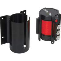 Wall Mount Barrier with Magnetic Tape, Steel, Screw Mount, 12', Red Tape Helyx Safety & Industrial Supplies