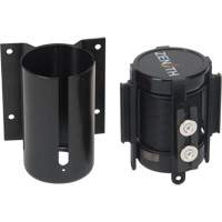 Wall Mount Barrier with Magnetic Tape, Steel, Screw Mount, 7', Black Tape Helyx Safety & Industrial Supplies