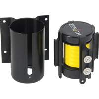 Wall Mount Barrier with Magnetic Tape, Steel, Screw Mount, 7', Yellow Tape Helyx Safety & Industrial Supplies