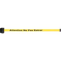 Magnetic Tape Cassette for Build-Your-Own Crowd Control Barrier, Attention ne pas entrer, 7', Yellow Tape Helyx Safety & Industrial Supplies