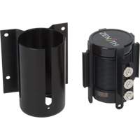 Wall Mount Barrier with Magnetic Tape, Steel, Screw Mount, 12', Black Tape Helyx Safety & Industrial Supplies