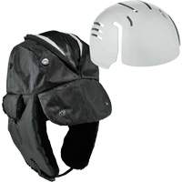 Chapeau de trappeur avec fermeture &agrave; glissi&egrave;re et casque antichoc &agrave; ins&eacute;rer N-Ferno, Doublure en Polyur&eacute;thane/Satin, Moyen/Petit, Noir Helyx Safety & Industrial Supplies