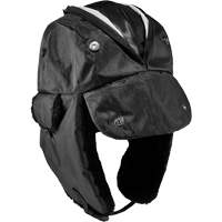 Chapeau de trappeur avec fermeture &agrave; glissi&egrave;re N-Ferno, Doublure en Polyur&eacute;thane/Satin, Moyen/Petit, Noir Helyx Safety & Industrial Supplies