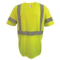 Chemise de s&eacute;curit&eacute; &agrave; manches courtes, Polyester, 2T-Grand, Jaune lime haute visibilit&eacute; Helyx Safety & Industrial Supplies