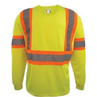 Chemise de s&eacute;curit&eacute; &agrave; manches longues, Polyester, 2T-Grand, Jaune lime haute visibilit&eacute; Helyx Safety & Industrial Supplies