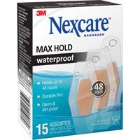 Pansements imperm&eacute;ables &agrave; tenue maximale Nexcare, Assorti, Plastique, St&eacute;rile Helyx Safety & Industrial Supplies