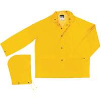 Imperm&eacute;able de s&eacute;rie classique avec capuchon amovible, Polyester/PVC, Grand, Jaune Helyx Safety & Industrial Supplies