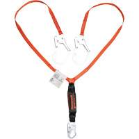 Titan Shock-Absorbing Lanyard, 6', Locking Rebar Hook Center, Locking Snap Hook Leg Ends, Polyester Helyx Safety & Industrial Supplies