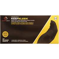 Gants jetables KeepKleen, Grand, Nitrile, 8 mils, Sans poudre, Noir Helyx Safety & Industrial Supplies