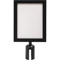 Cadre d'enseigne pour poteau de barri&egrave;re pour le contr&ocirc;le des foules, Noir Helyx Safety & Industrial Supplies