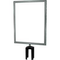 Porte-enseigne vertical robuste avec adaptateur pour poteaux Tensabarrier, Chrome poli Helyx Safety & Industrial Supplies