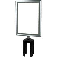 Porte-enseigne vertical robuste avec adaptateur pour poteaux Tensabarrier, Chrome poli Helyx Safety & Industrial Supplies