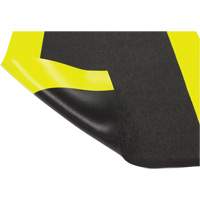 Tapis antifatigue Airsoft, Rugueux, 3' x 5' x 3/8", Noir/Jaune, &eacute;ponge en PVC Helyx Safety & Industrial Supplies