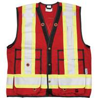 Open Road&reg; Surveyor Vest, Red, Large, Polyester Helyx Safety & Industrial Supplies