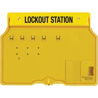 Trilingual Covered Lock Station, None Padlocks, 4 Padlock Capacity, Padlocks Not Included Helyx Safety & Industrial Supplies