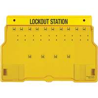 Poste de cadenassage trilingue recouvert, Cadenas Aucune, Capacit&eacute; de 10, Cadenas Non compris Helyx Safety & Industrial Supplies