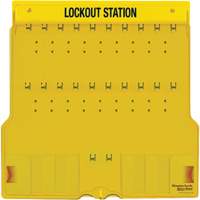 Poste de cadenassage trilingue recouvert, Cadenas Aucune, Capacit&eacute; de 20, Cadenas Non compris Helyx Safety & Industrial Supplies