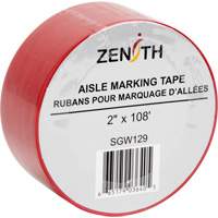 Aisle Marking Tape, 2" x 108', PVC, Red Helyx Safety & Industrial Supplies