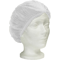 Ronco Care Pleated Bouffant Cap, Polypropylene, 24", White Helyx Safety & Industrial Supplies