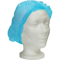 Ronco Care Pleated Bouffant Cap, Polypropylene, 24", Blue Helyx Safety & Industrial Supplies